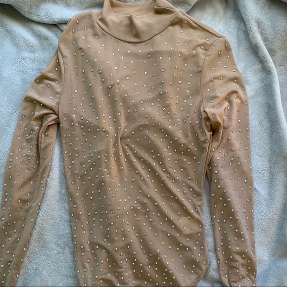 Rhinestone nude bodysuit - Picture 2 of 3